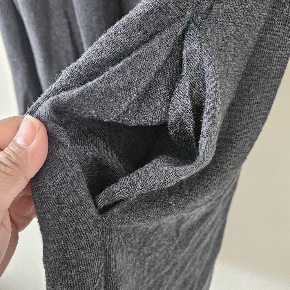 MM LaFleur Gray 100% Merino Wool Open Front Cardigan - Picture 10 of 12